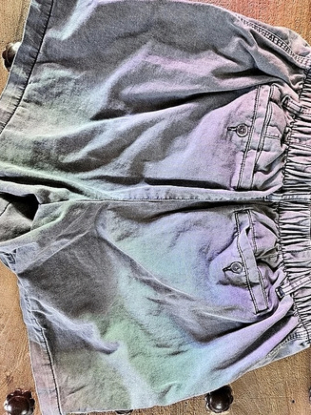 Old Navy Everyday Mid-Rise Shorts Cargo Gray & Purple Medium